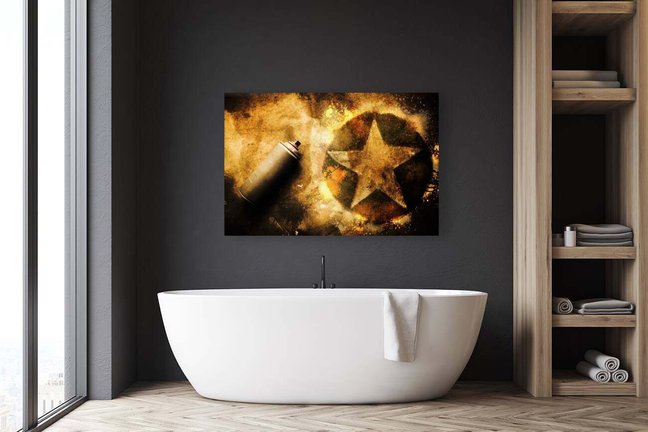 Spray can with army star graffiti Reproduction