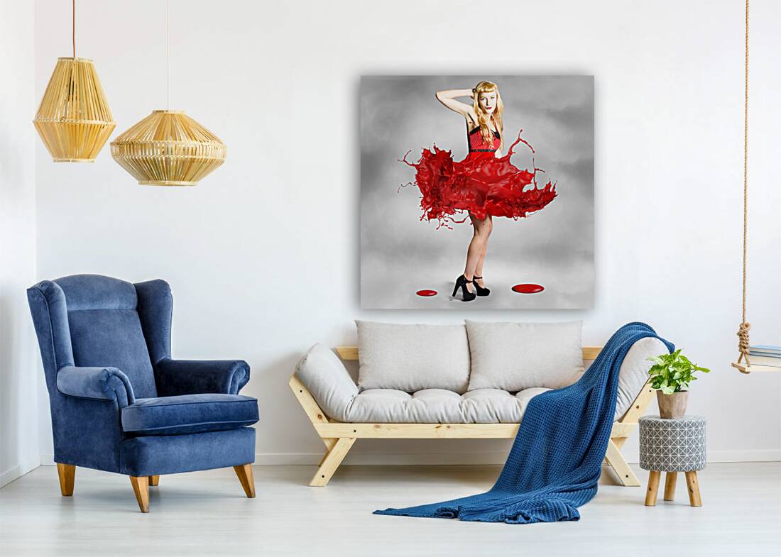 Paint dress pin-up Reproduction