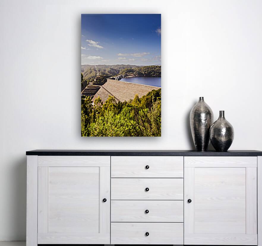 Picturesque hydroelectric dam Reproduction