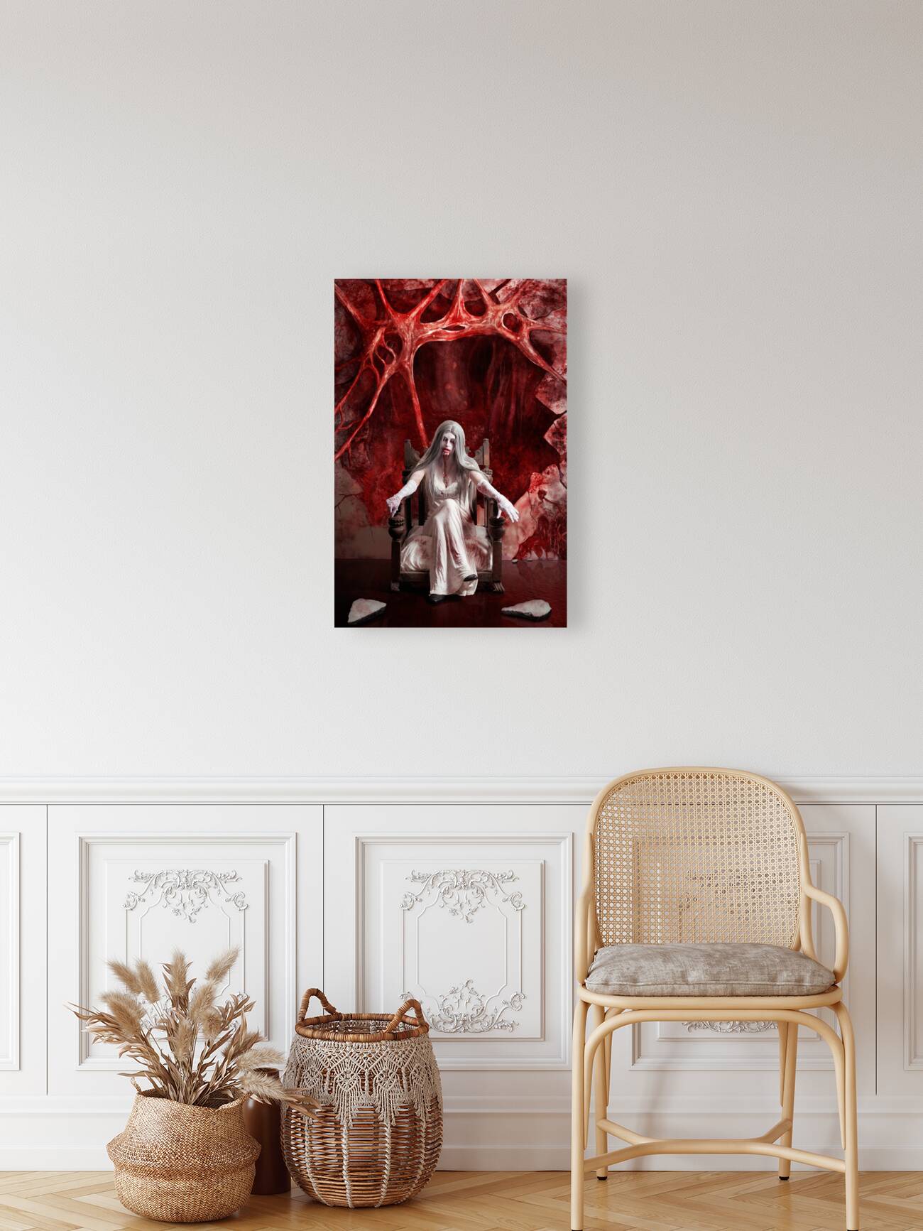 Halloween fine art portrait. Young vampire woman  Reproduction