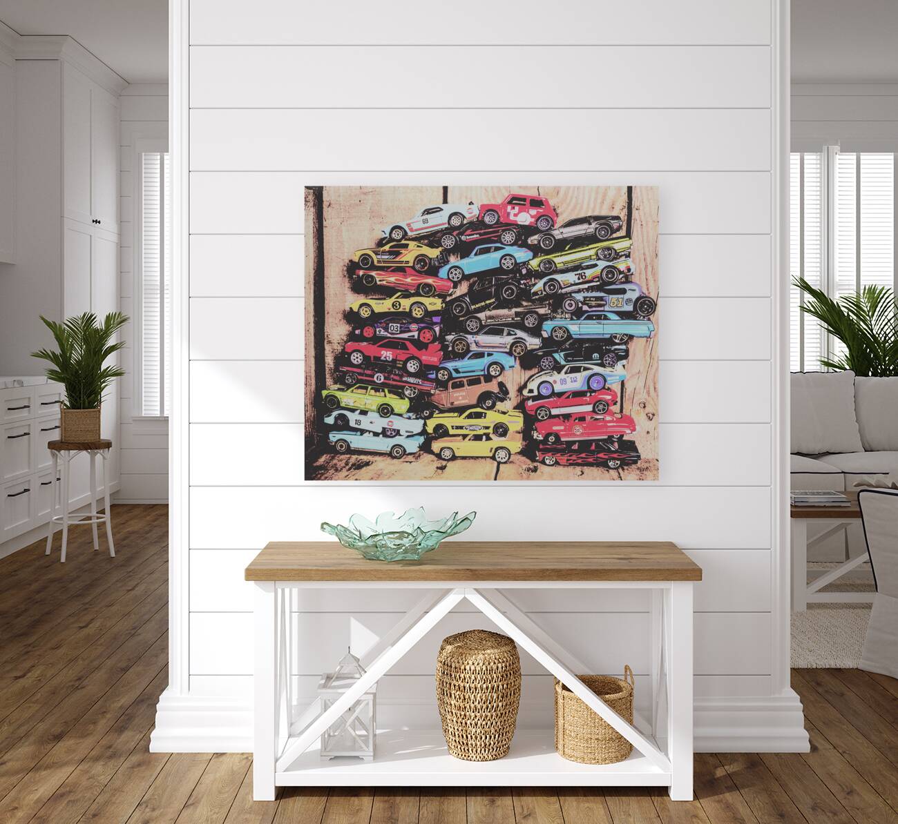 Stacks of cars Reproduction