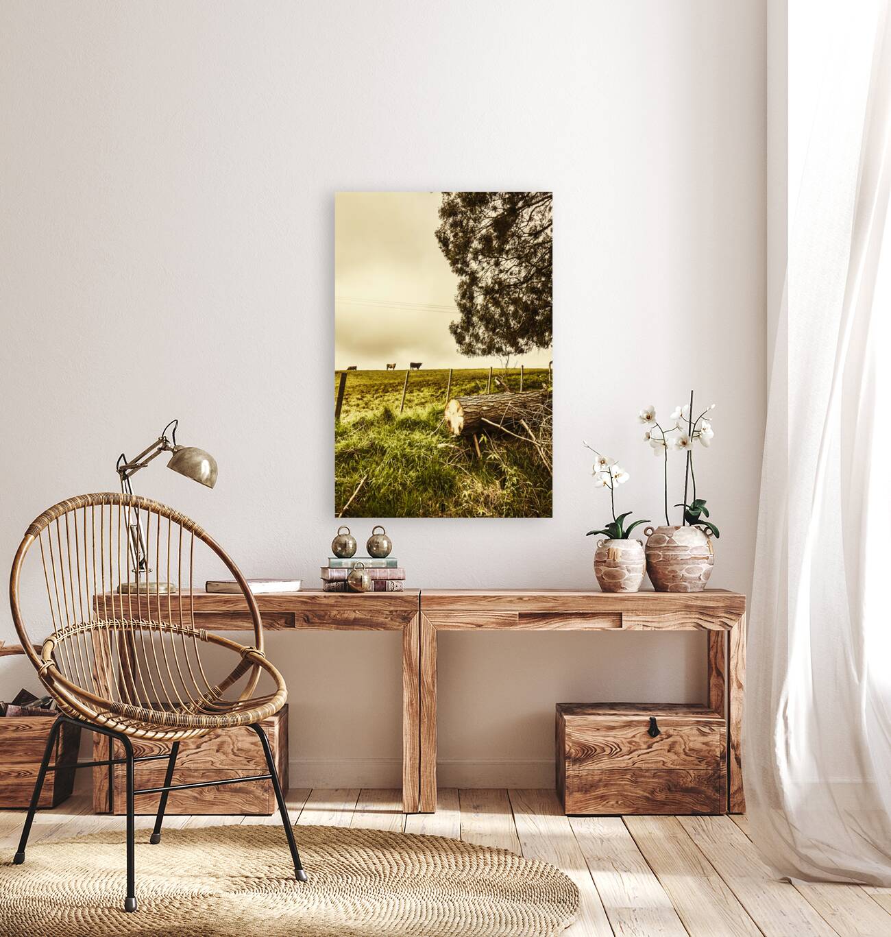 Rustic rural countryside landscape Reproduction