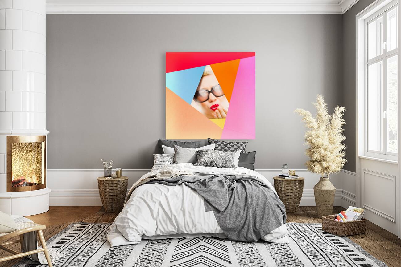 Colourful paper pinup Reproduction