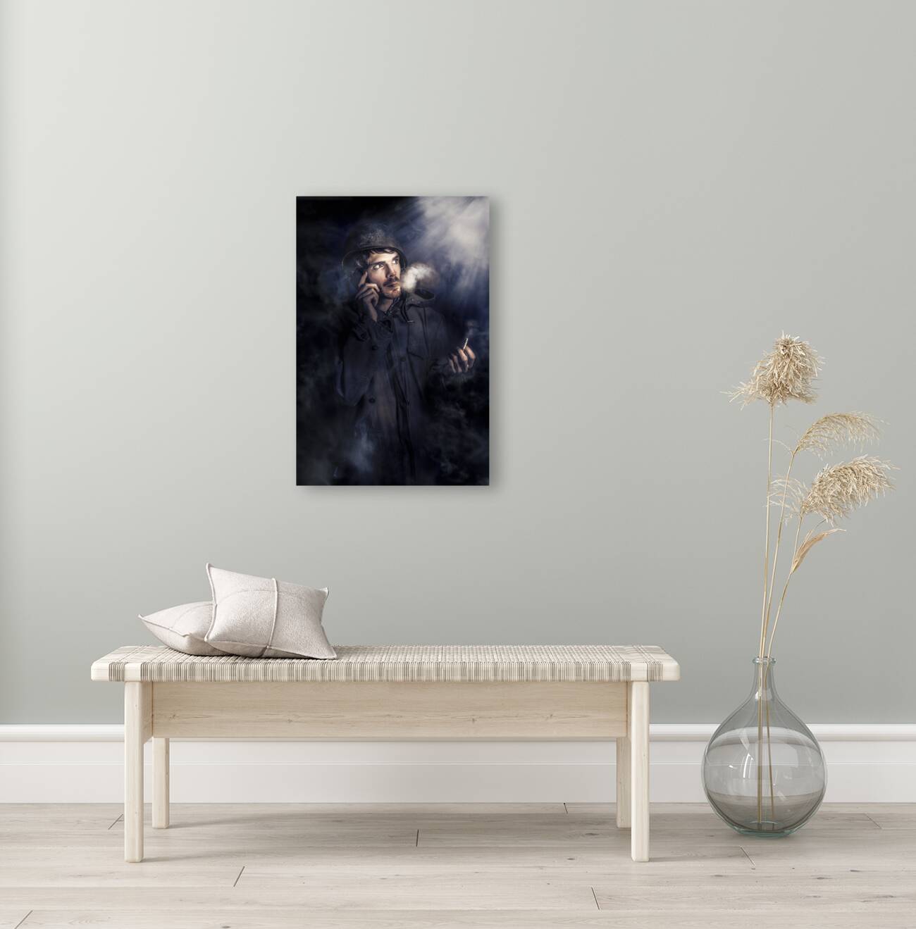 Anxious Australian SAS soldier on night watch Reproduction