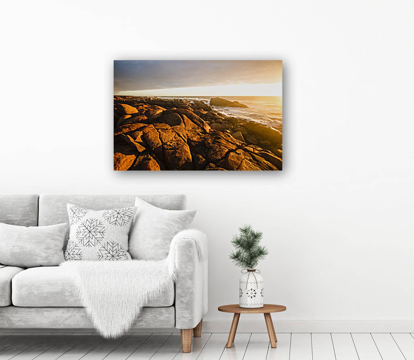 Golden sunset coast Reproduction