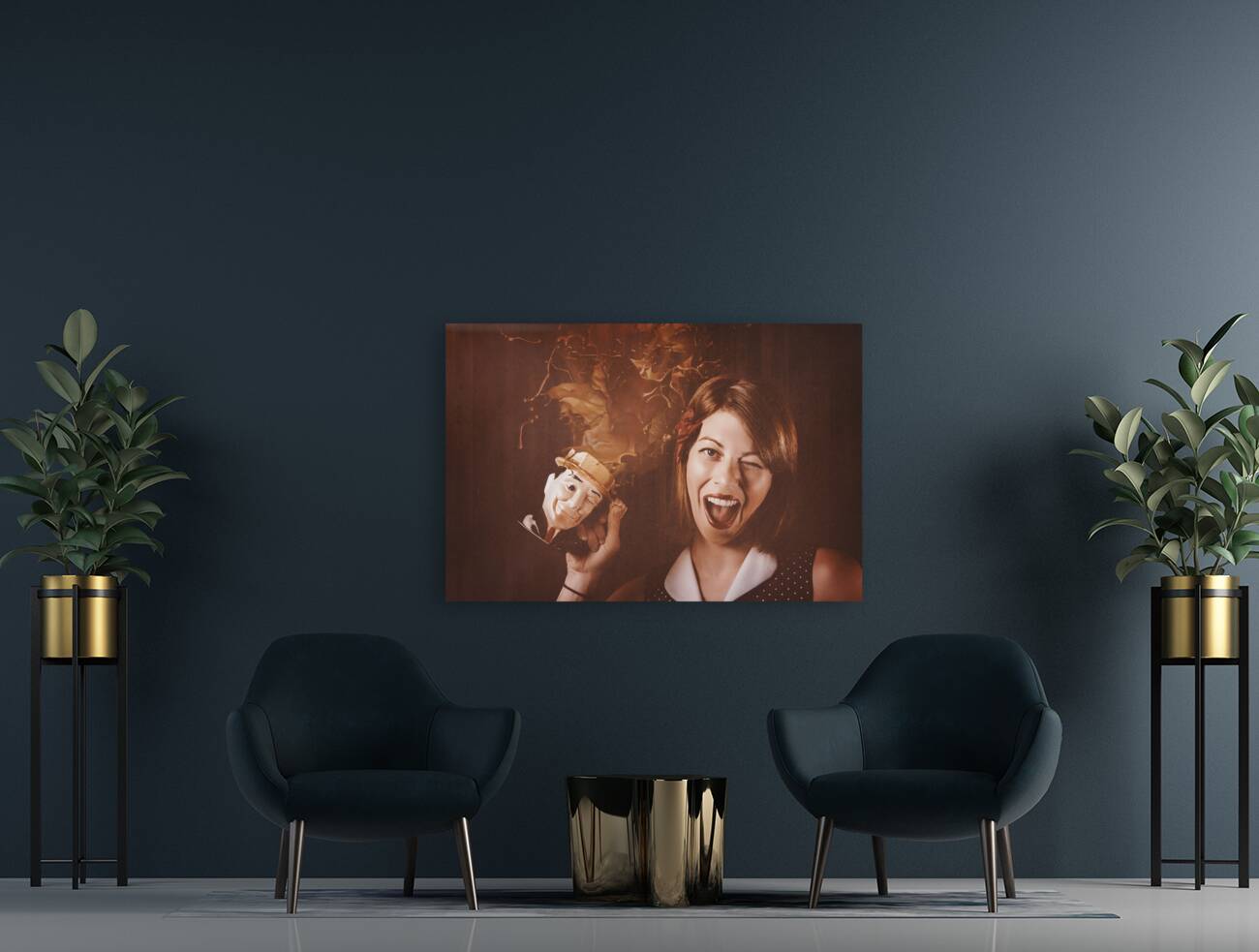 Happy Oktoberfest woman making a stein beer splash Reproduction