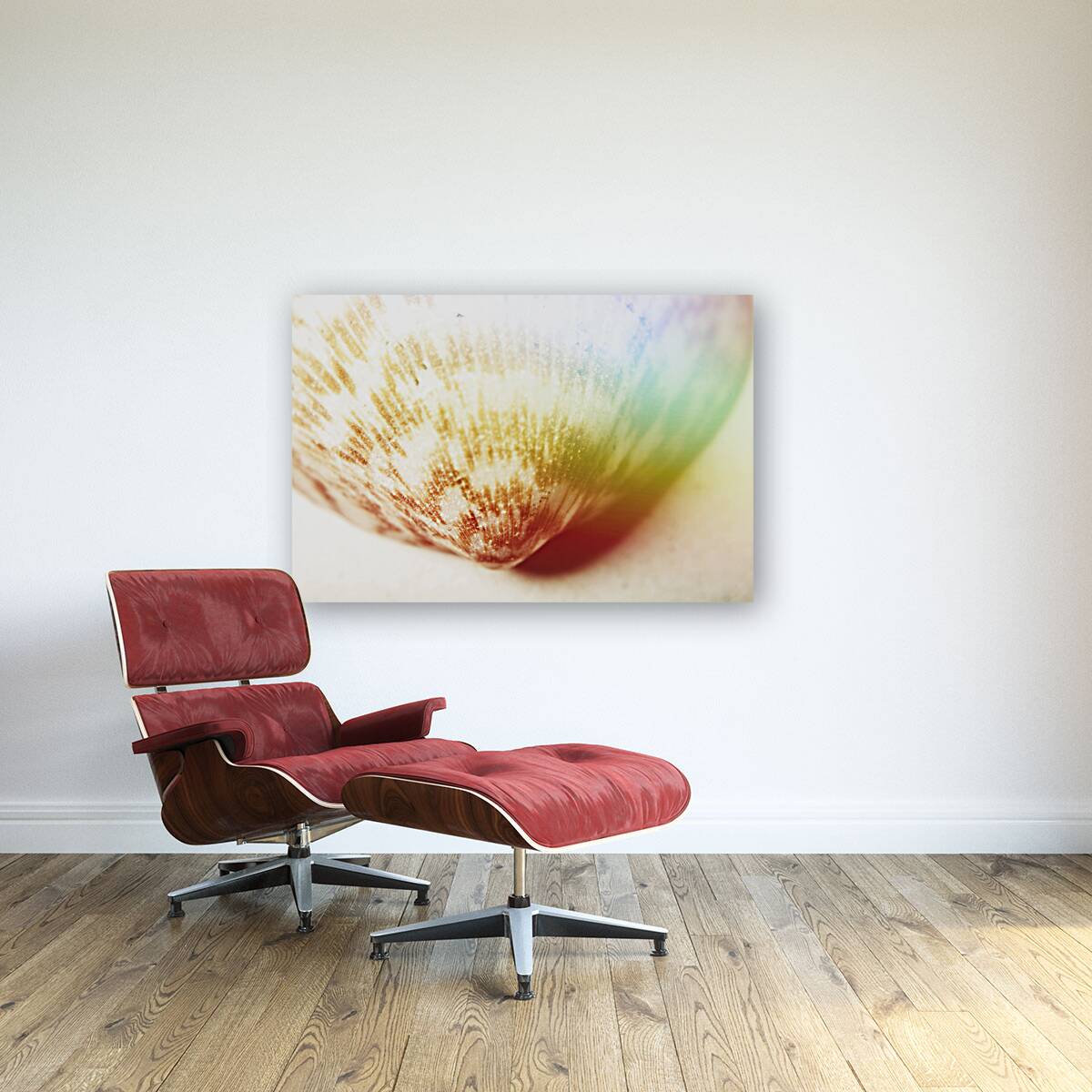 Colorful light flare over seashell Reproduction