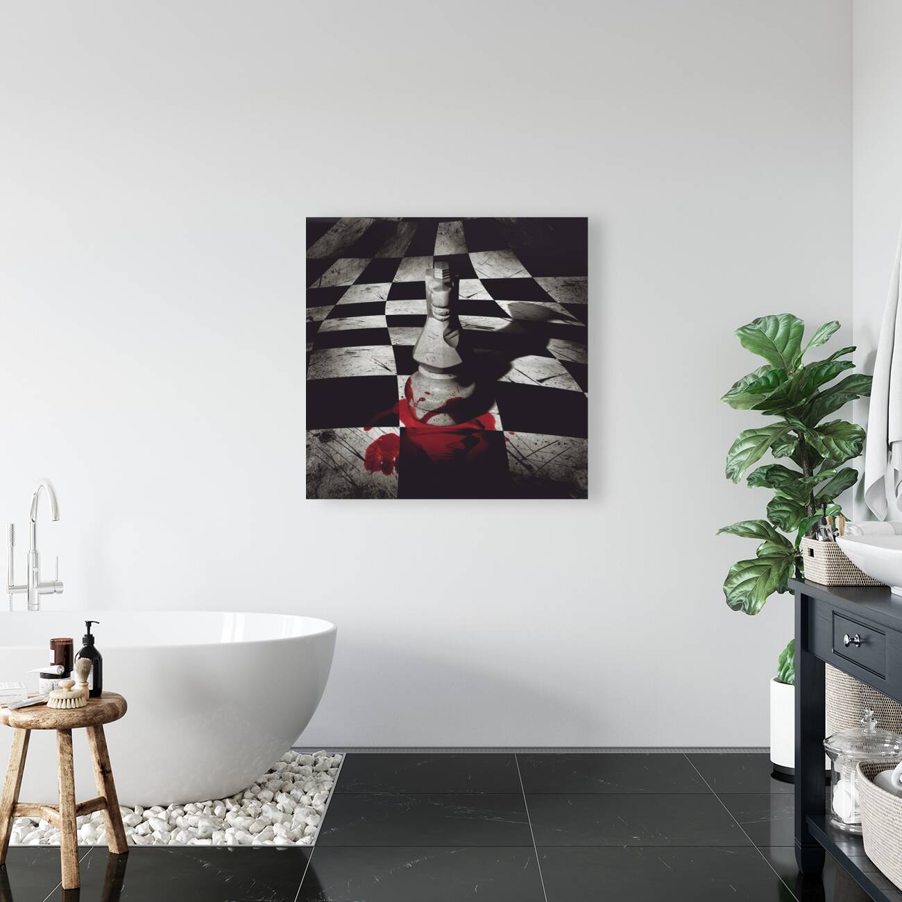 Dark knight of the grand chessboard Reproduction