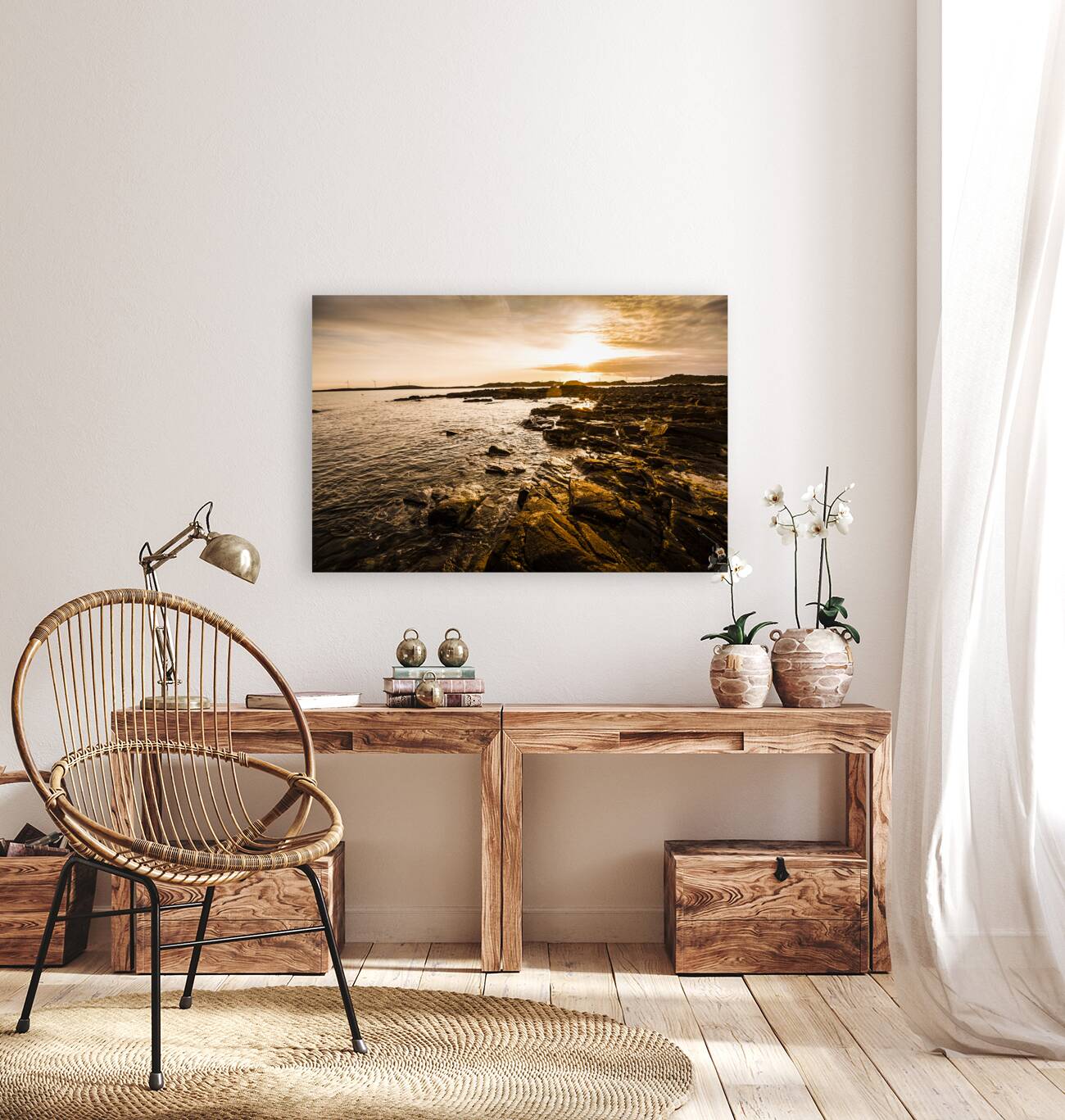 Petal point ocean sunrise Reproduction