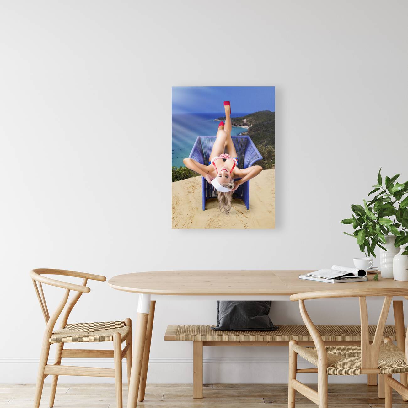 Retro Girl On Travel Trip To Down Under Australia Reproduction