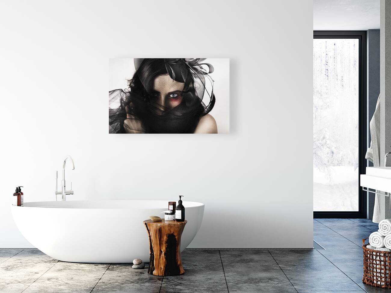 Vouge Fashion Model Wearing Vintage Style Headwear Reproduction