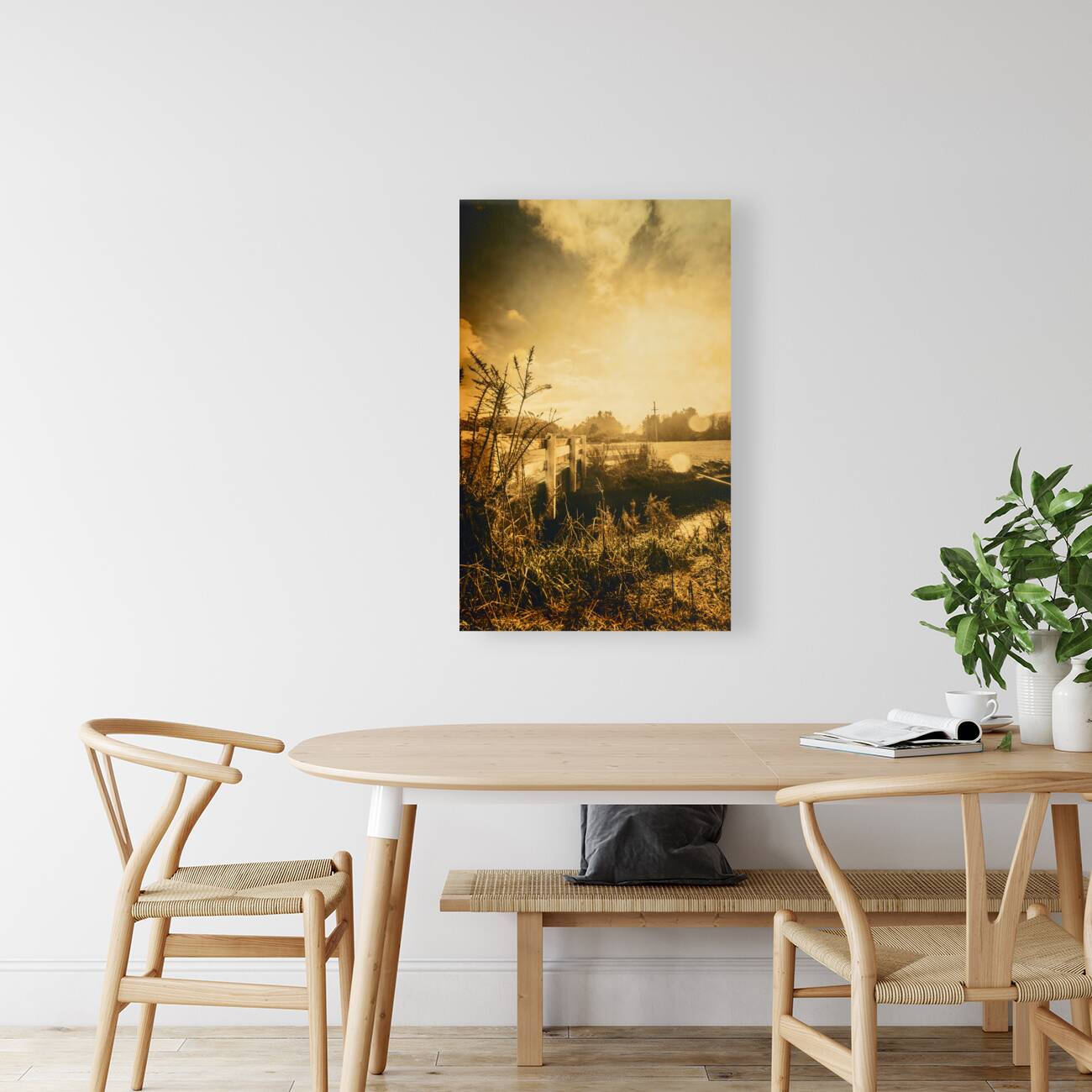 Country river crossing landscape Reproduction