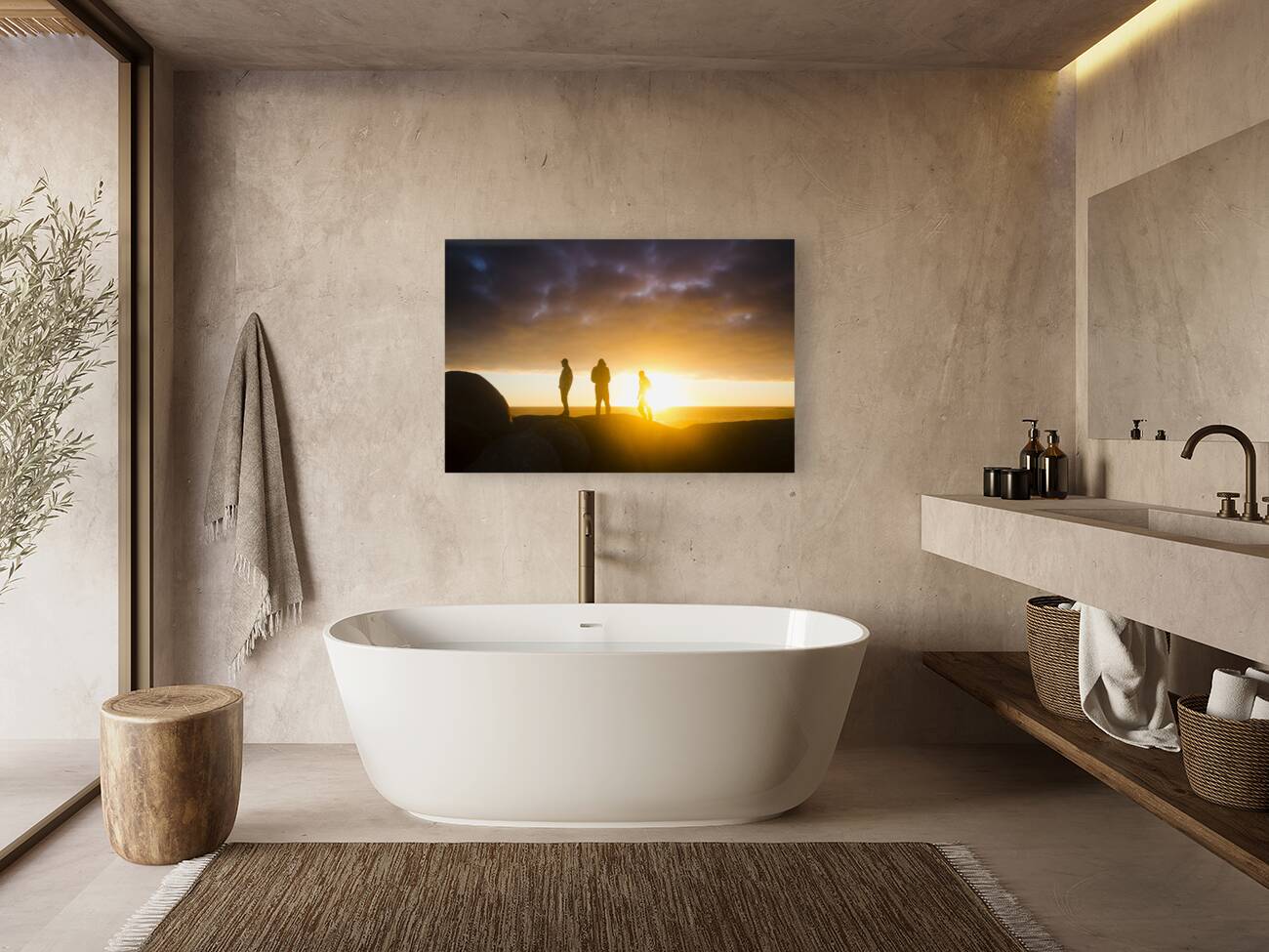 Late afternoon ocean sunset Reproduction