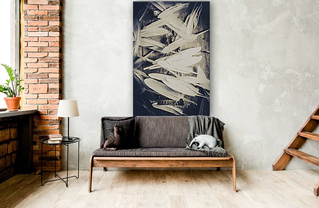 Feathers of freedom and the statue of liberty Reproduction