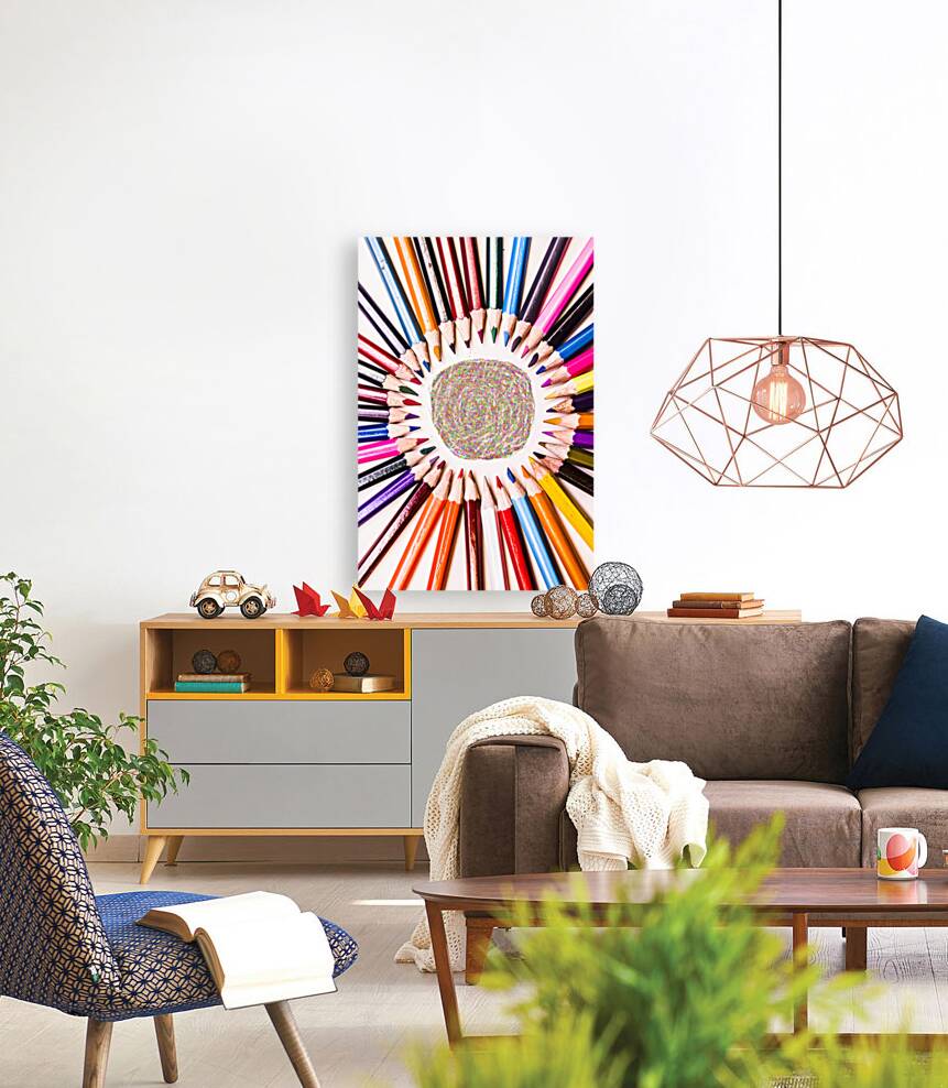 Pencils and coloured circles Reproduction