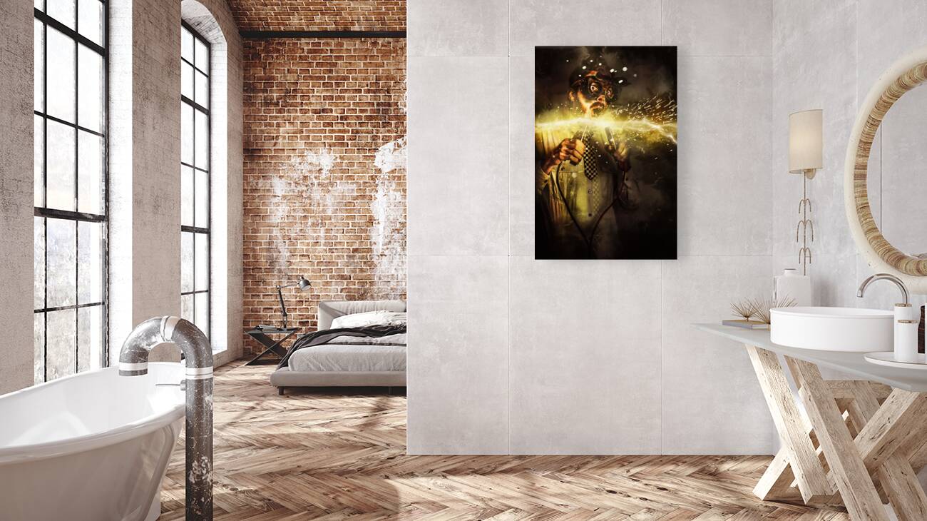 Start up business man with explosive idea Reproduction