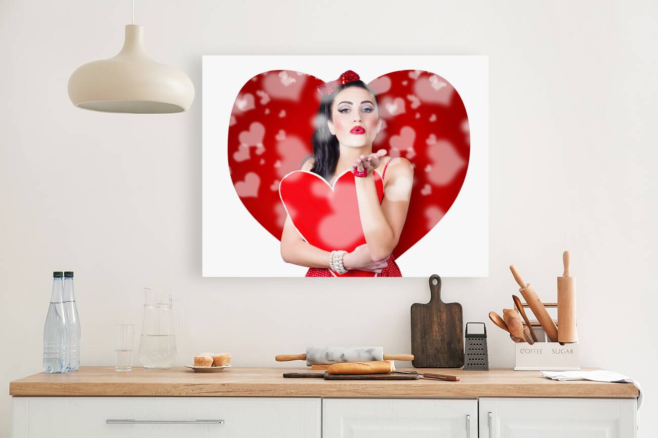 Beautiful girl in a bright love romance Reproduction