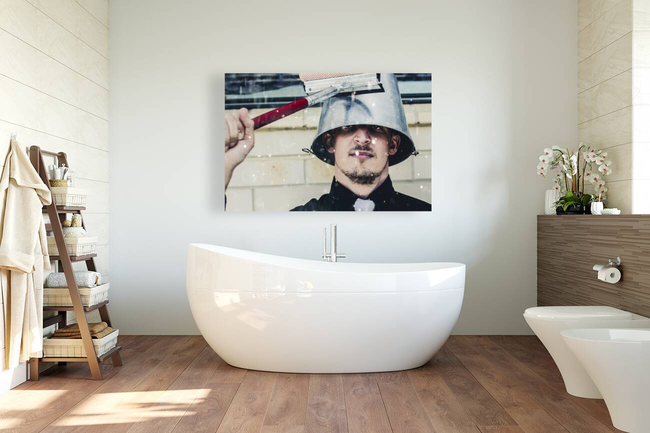 umorous window washer Reproduction