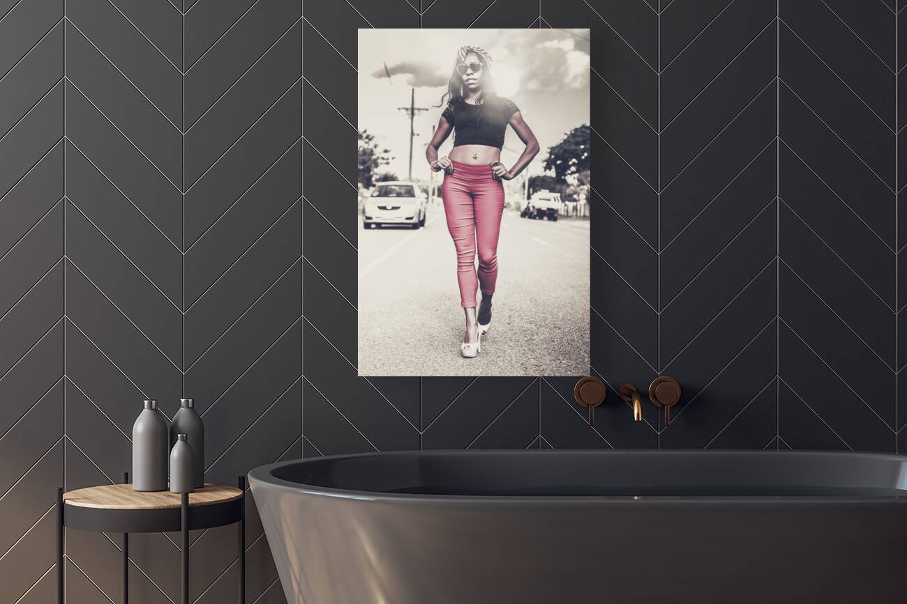 High street fashion model in luxury apparel  Reproduction