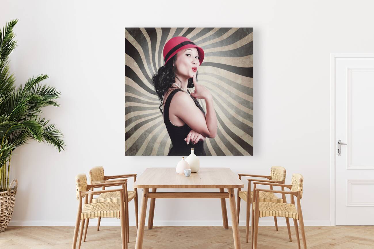 Beautiful model in vintage fashion accessories  Reproduction