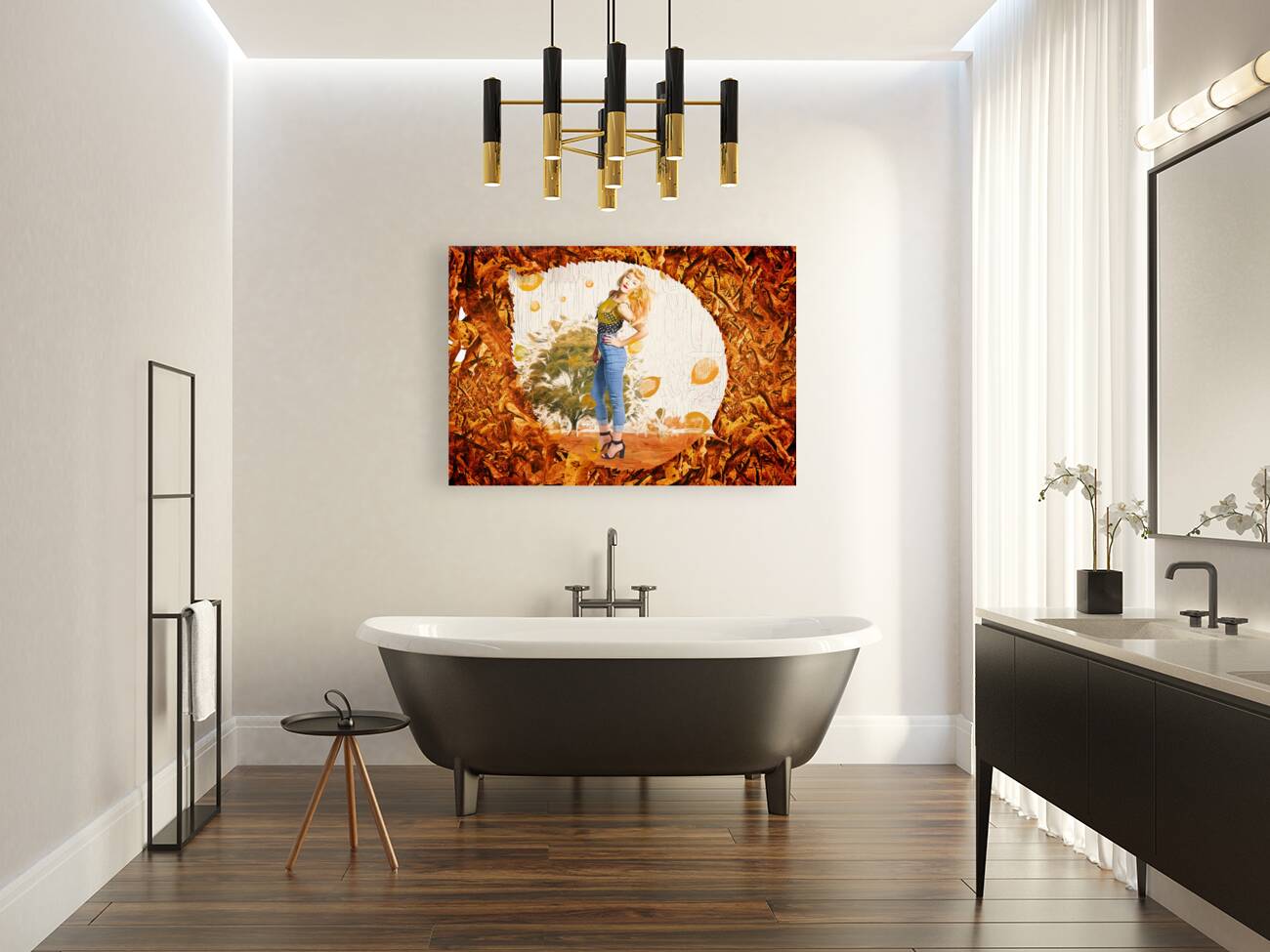 Autumn postcard pinup Reproduction