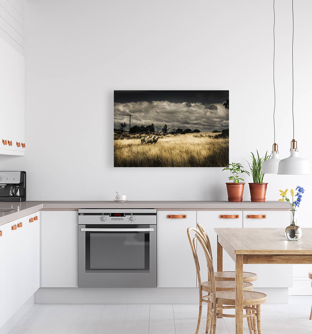 Tasmania landscape of an outback cattle station Reproduction