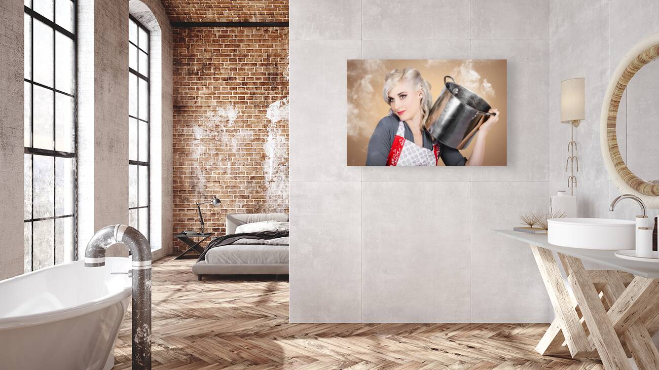 Retro women and homemakers. Pin up Cooking Reproduction