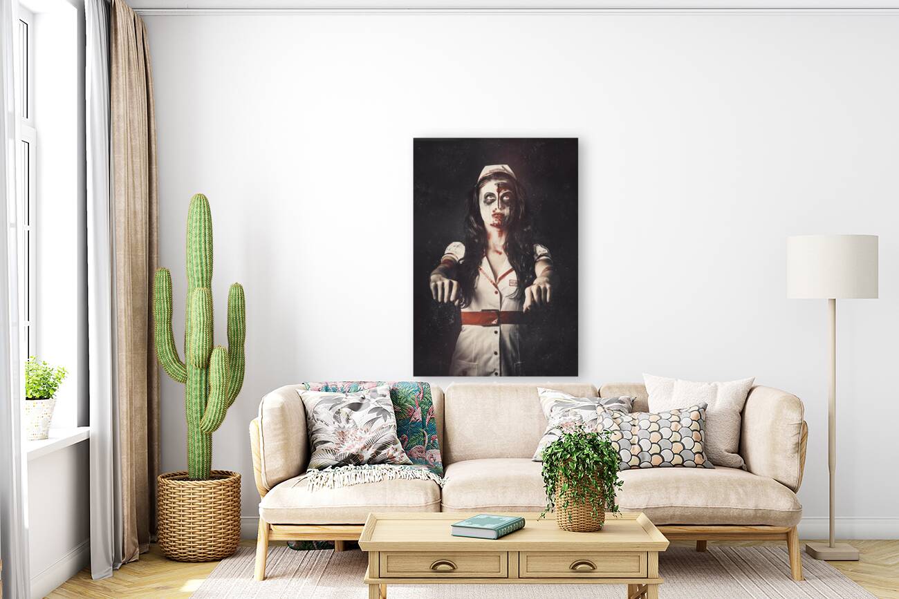 Vintage walking dead horror nurse Reproduction