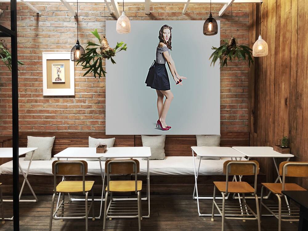 Vintage toned pinup portrait Reproduction