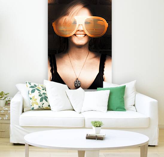 Woman With Funny Sunglasses Reproduction
