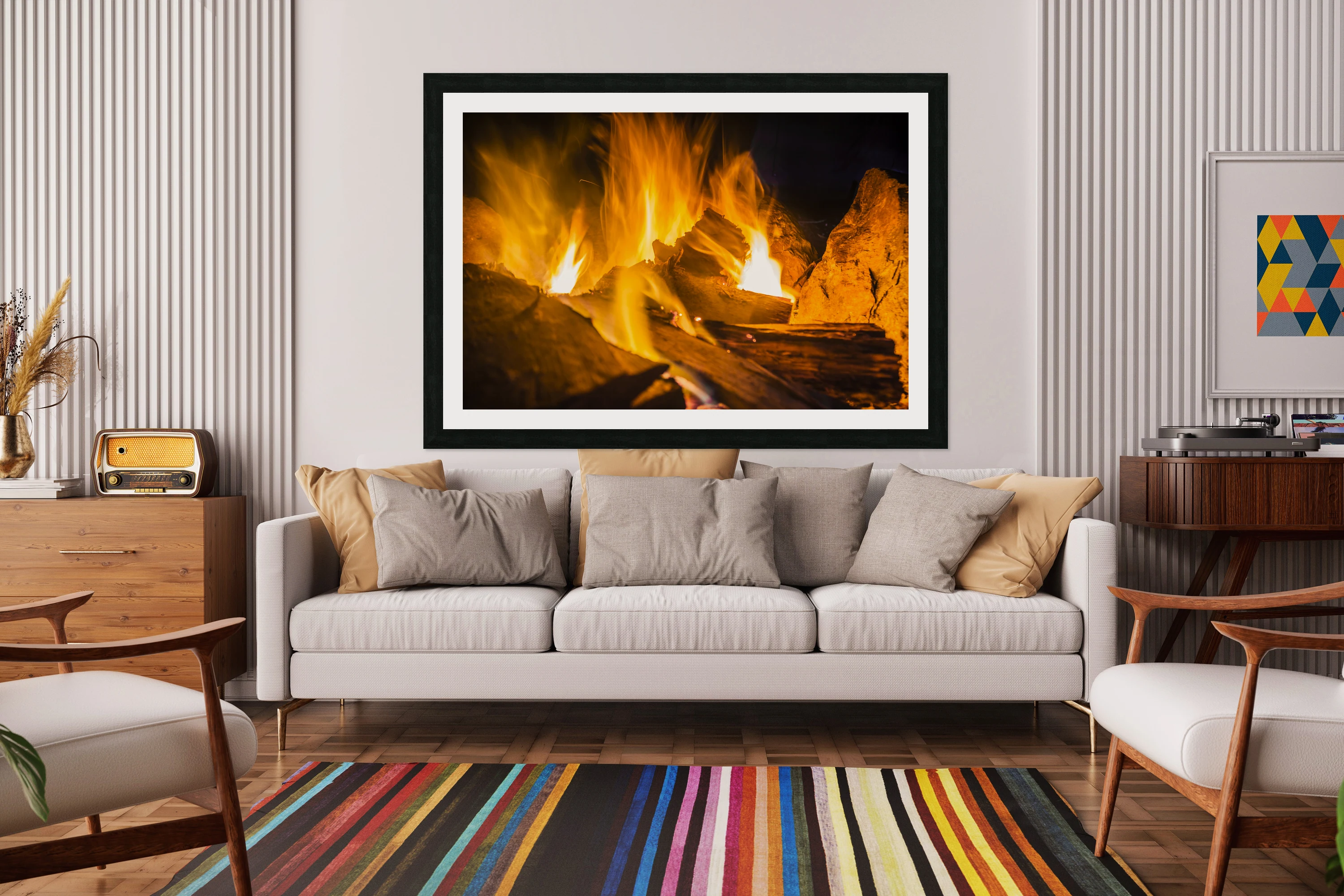 Campfires light