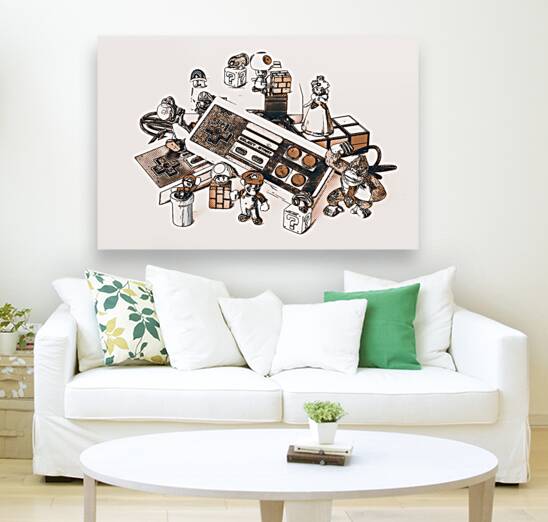 A retro gaming landscape Reproduction