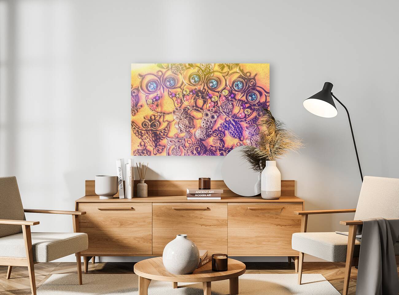 Retro owl charms Reproduction