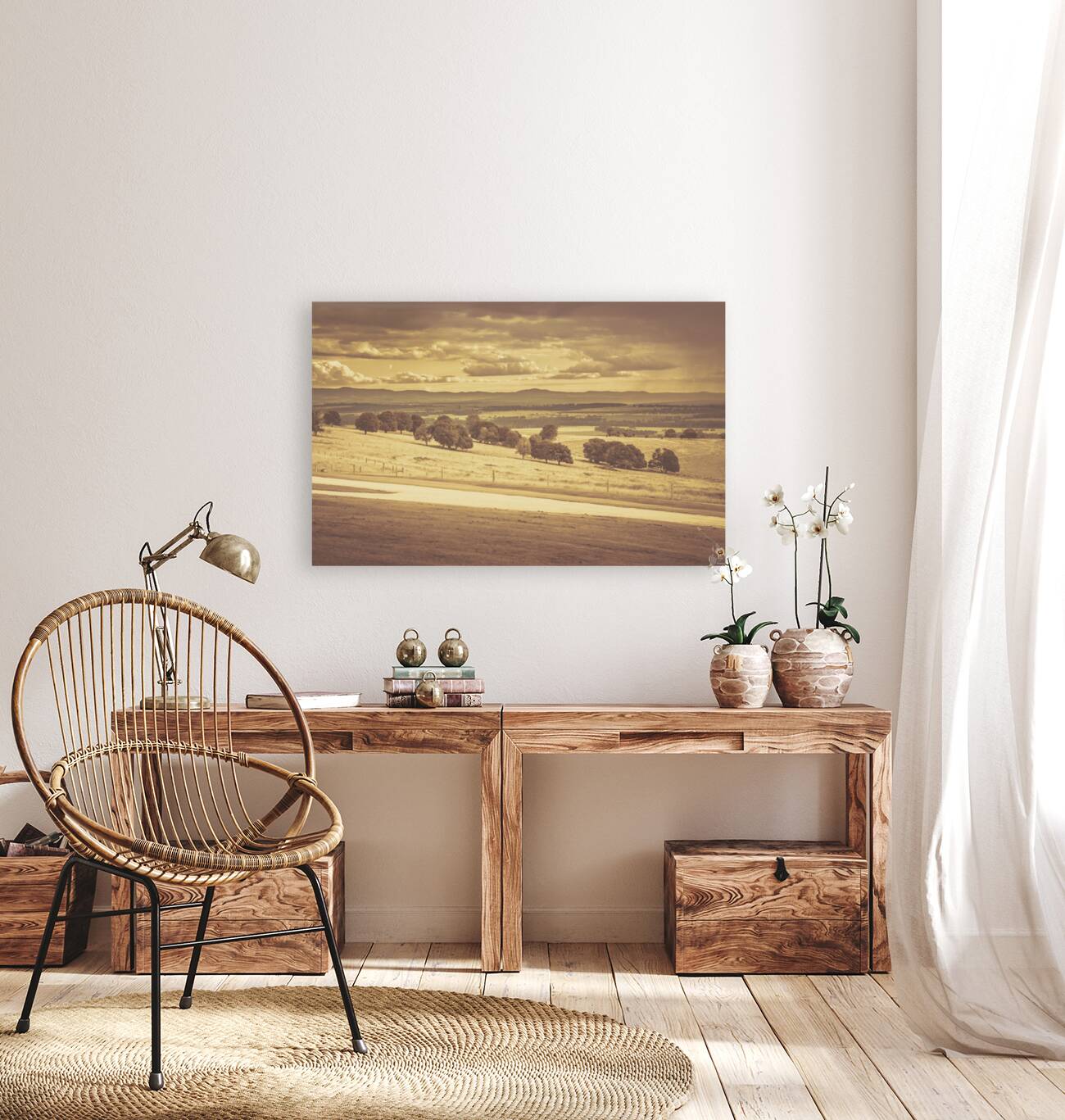 Stunning sunset over the vast outback of Kingaroy Reproduction