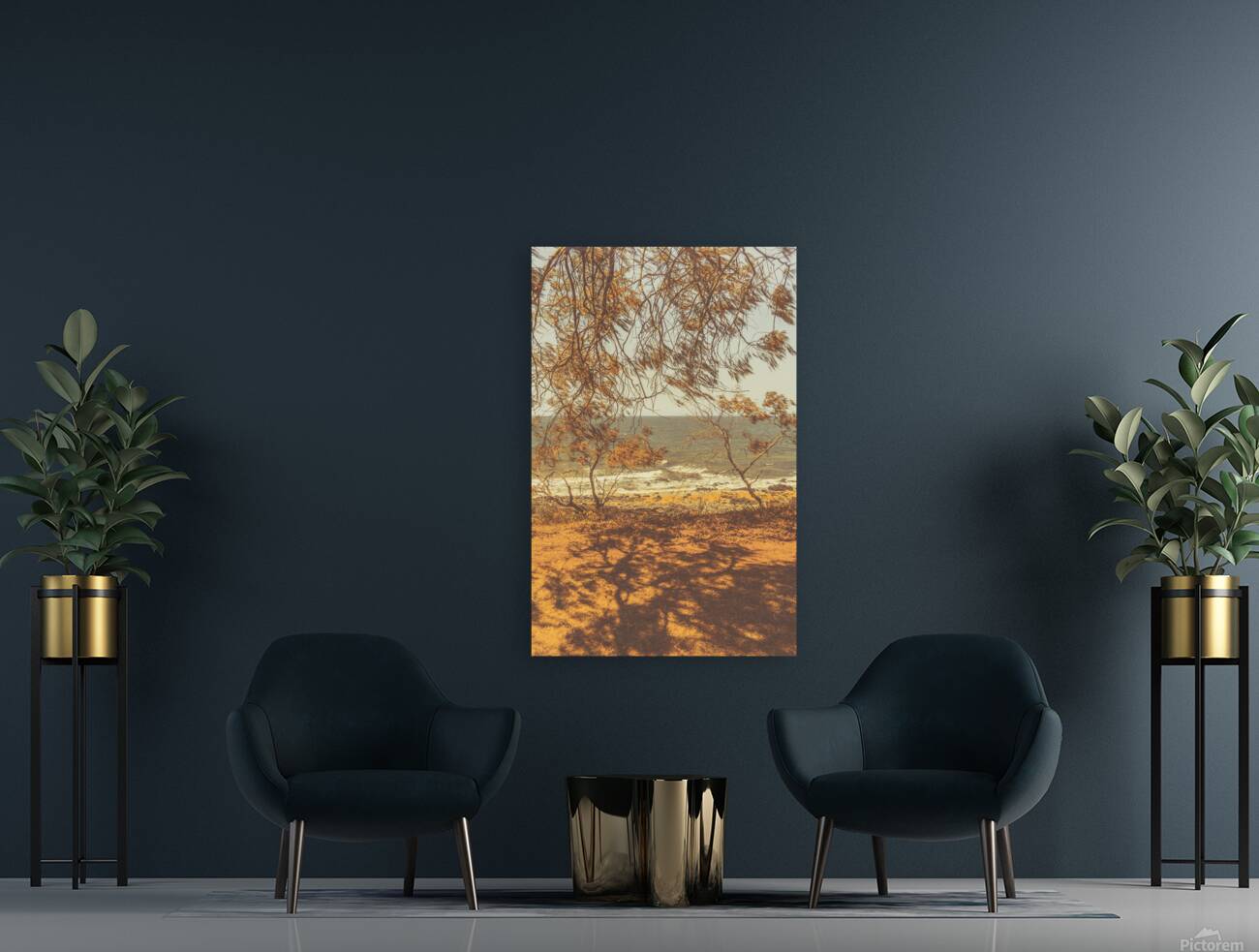 Orange Autumns By The Sea Reproduction