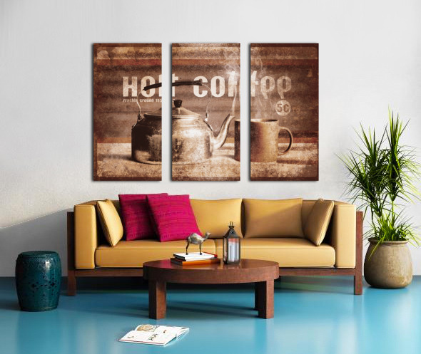 Fine art coffee shop tin sign insignia Split Canvas print