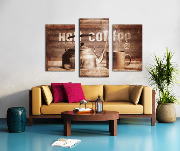 Fine art coffee shop tin sign insignia Canvas print