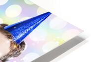 Amusement man in party hat celebrating a birthday bash HD Metal print
