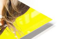 Retro yellow fashion portrait  HD Metal print