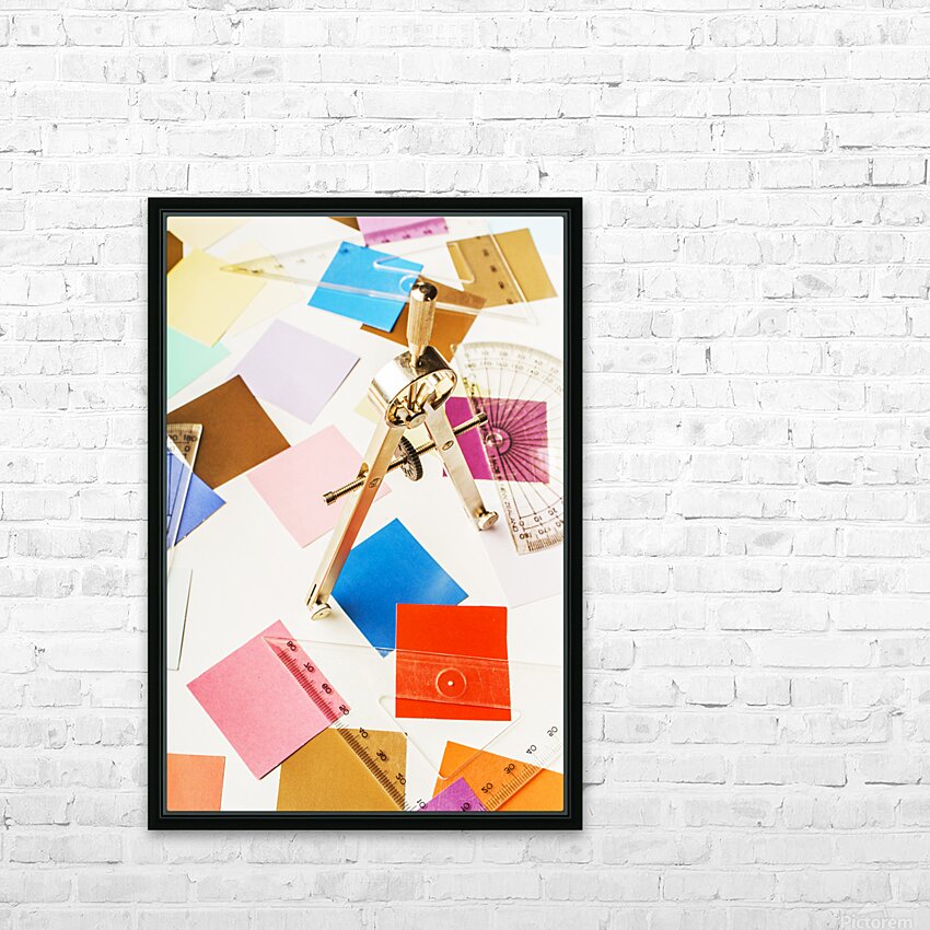 Design in abstract geometry HD Sublimation Metal print with Decorating Float Frame (BOX)