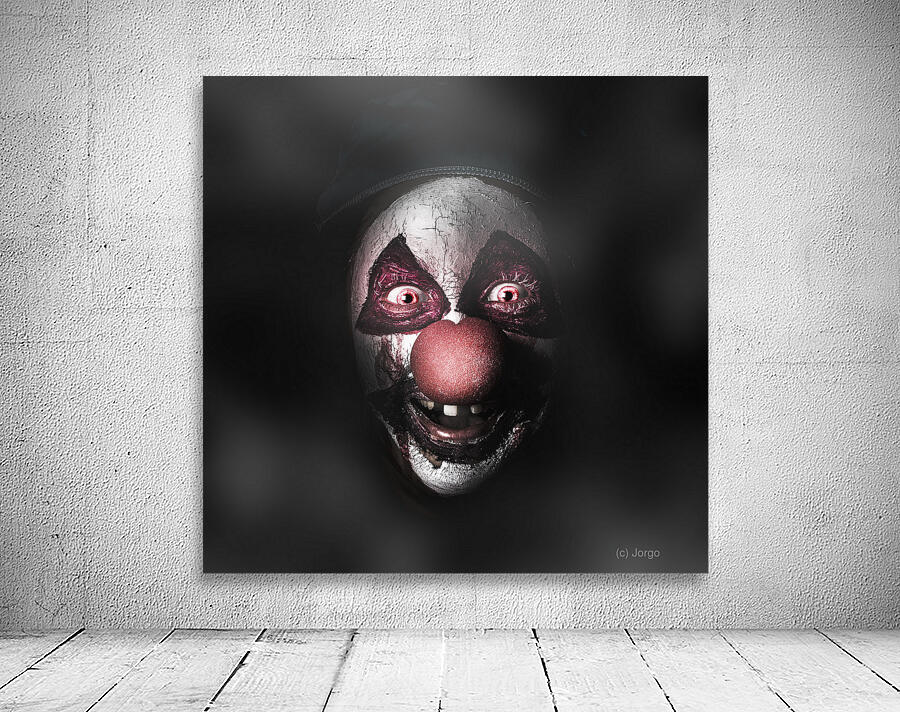 Dark evil clown face with scary joker smile Wall Preview
