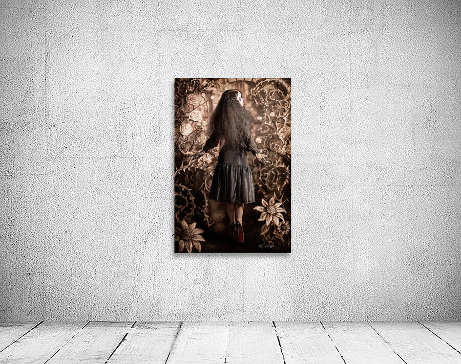 Fairy tale girl walking through secret garden Wall Preview