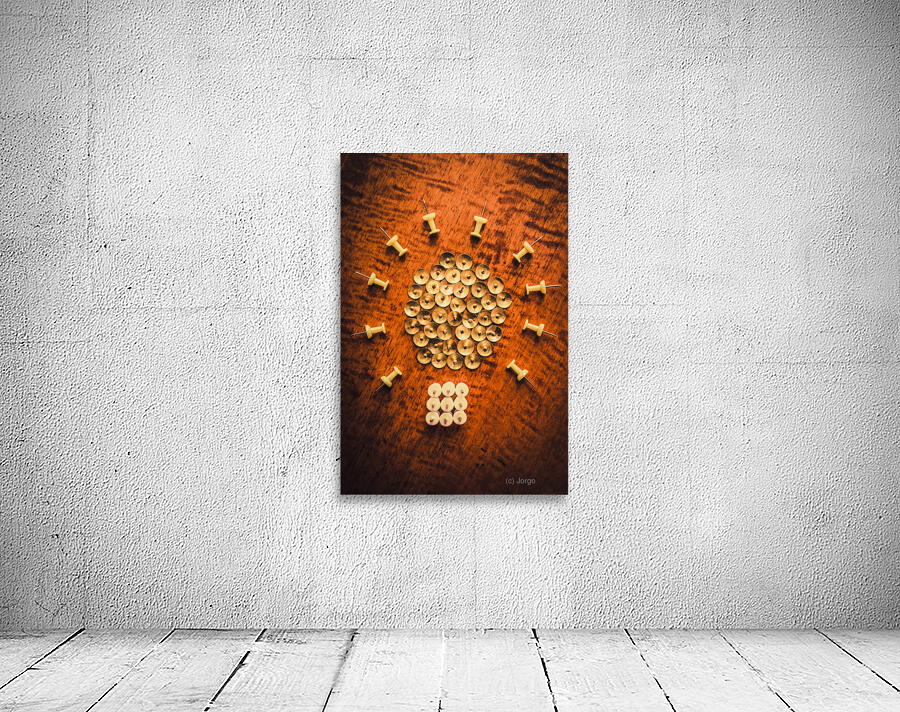 Pushpins arranged in light bulb icon Wall Preview