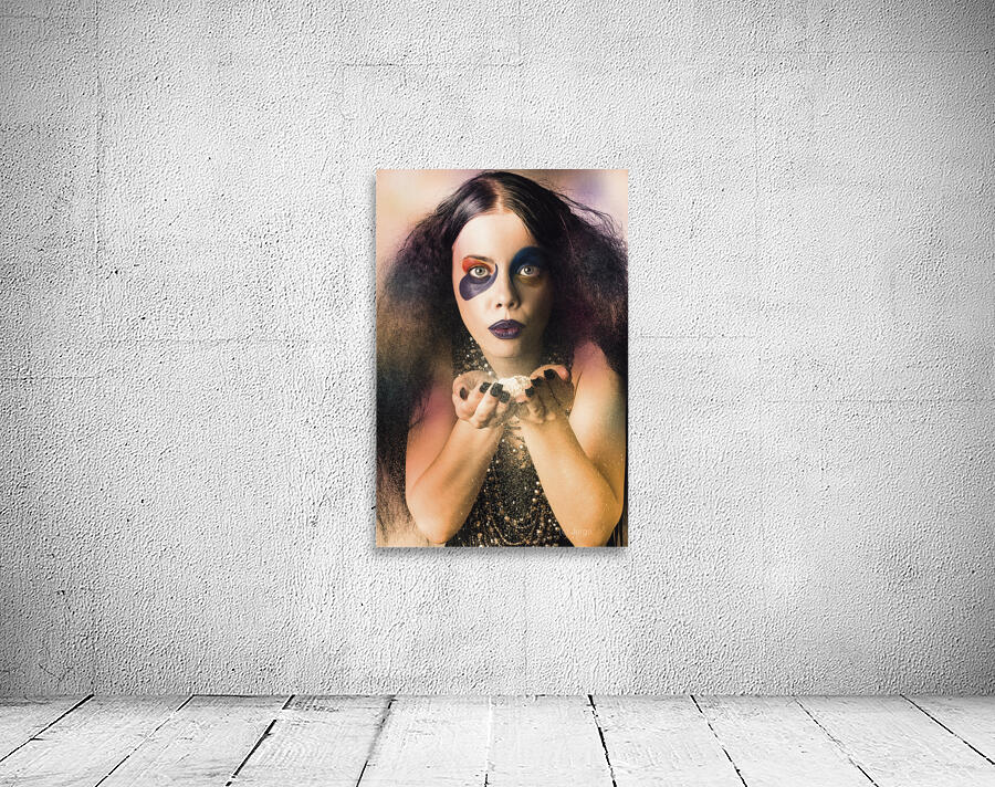 Jester magician performing magic trick Wall Preview