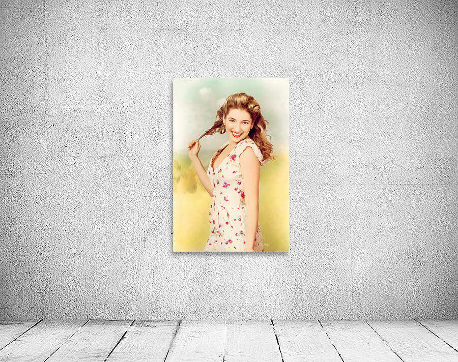 Vintage pinup woman with pretty make-up and hair Wall Preview