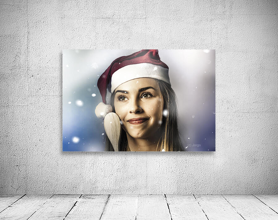 Christmas woman cooking up winter food idea Wall Preview