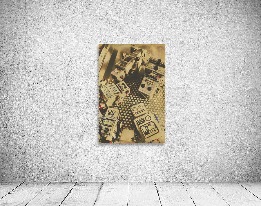 Vintage robot charging zone Wall Preview