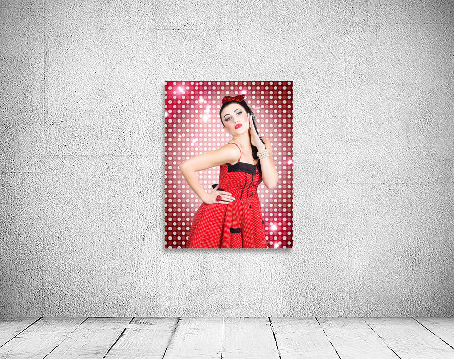 Portrait of disco party dancing girl Wall Preview