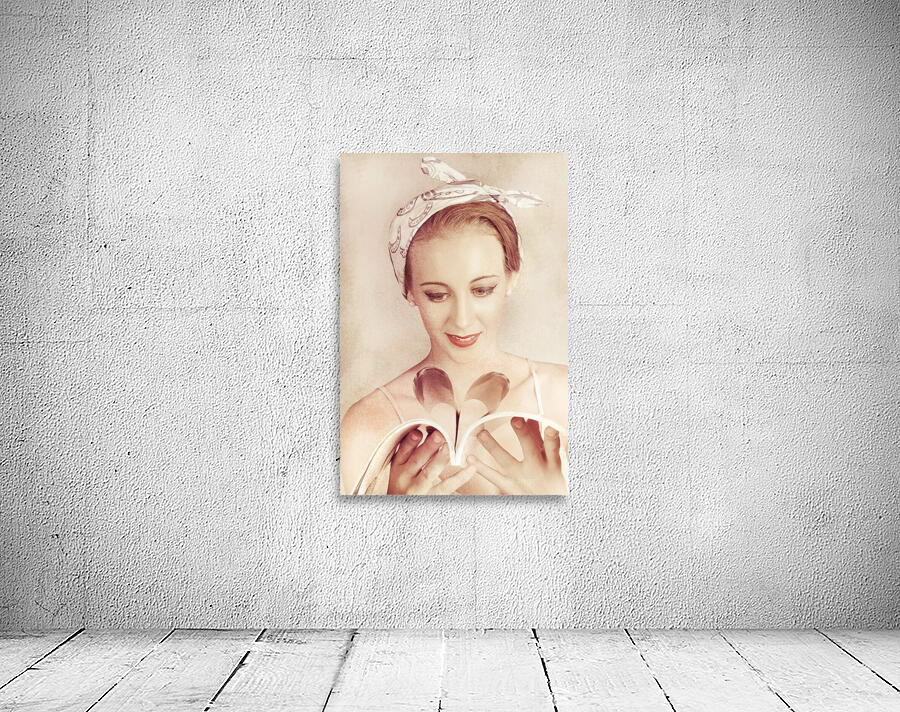 Cute Vogue Pinup Girl Reading Old Fashion Magazine Wall Preview