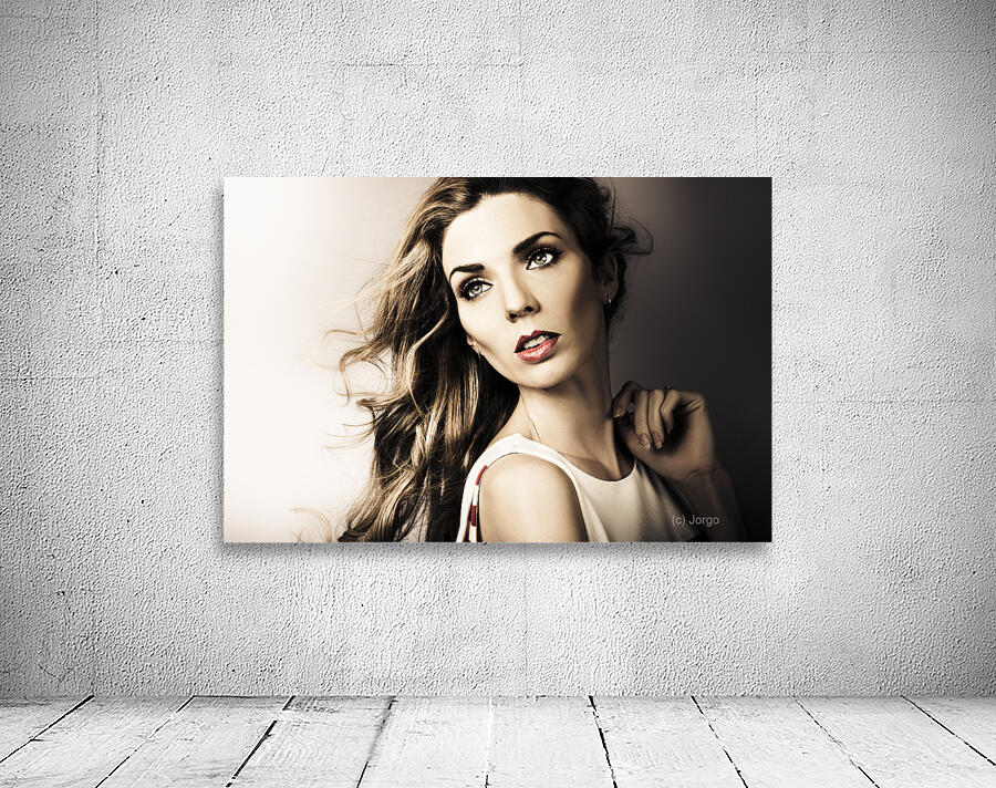 Amazing Brunette Woman. Beautiful Long Wavy Hair Wall Preview